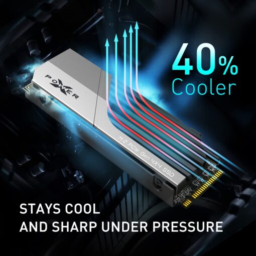 Silicon Power 2TB XS70 Nvme PCIe Gen4 M.2 2280 SSD R/W Up to 7,300/6,800 MB/s, DRAM Cache, with Built-in PS5 Heatsink, Compatible with PlayStation 5 (SP02KGBP44XS7005) - Image 7