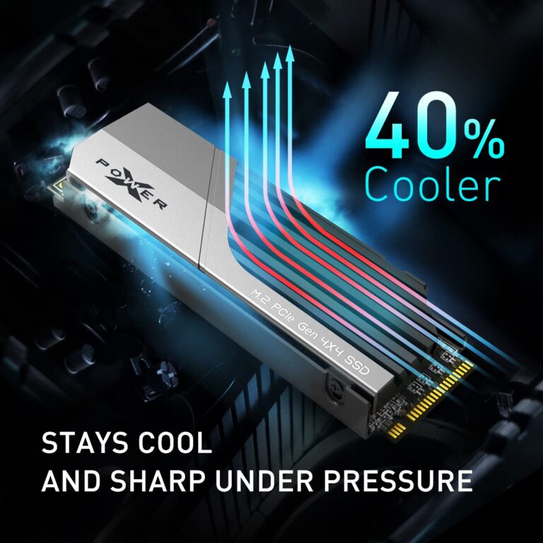 Silicon Power 2TB XS70 Nvme PCIe Gen4 M.2 2280 SSD R/W Up to 7,300/6,800 MB/s, DRAM Cache, with Built-in PS5 Heatsink, Compatible with PlayStation 5 (SP02KGBP44XS7005) - Image 7