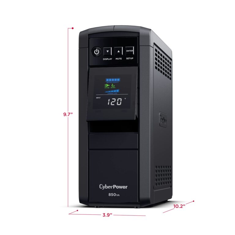 CyberPower CP850PFCLCD PFC Sinewave UPS System, 850VA/510W, 10 Outlets, AVR, Mini-Tower - Image 4