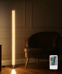 DEWENWILS LED Corner Floor Lamp, RGBW Color Changing Lamps with Remote, 45" Modern Dimmable Super Bright Standing Tall Mood Lighting for Living Room, Bedroom, Bedside, Home Office