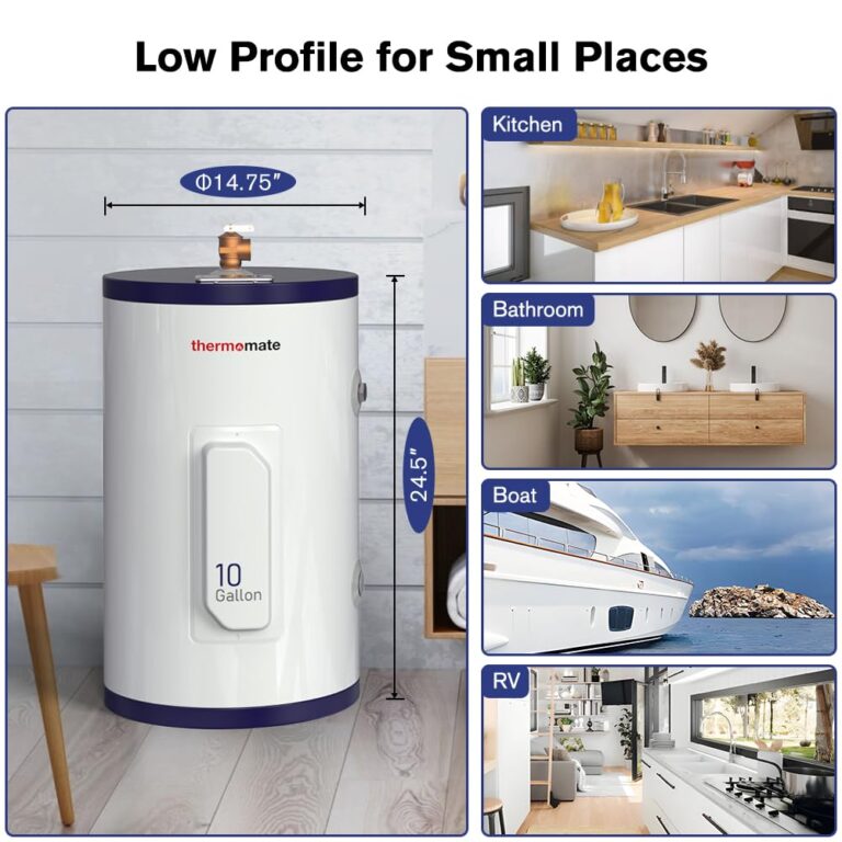 thermomate Tank Water Heater Electric, 10 Gallon Small Point of Use Hot Water Heater, 120 Volt 1500W Compact Residential Water Heater, Adjustable Thermostat, UL Listed (ES1000) - Image 5