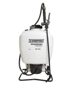 Chapin 60124: 4-Gallon Multi-Purpose Internal Battery Rechargeable Backpack Sprayer, Translucent White, Poly Tank