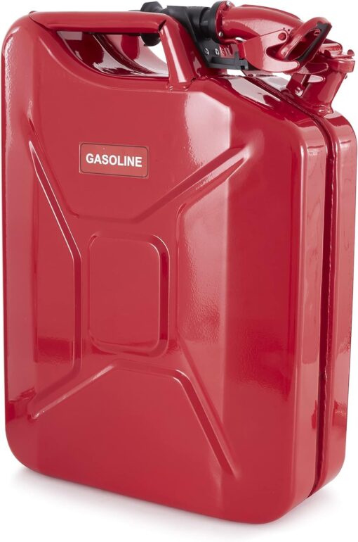 Wavian 5.3 Gallon 20 Liter Authentic CARB Fuel Jerry Can w/Spout, Wavian USA Authentic NATO Jerry Can and Spout System - Rust-Proof, Red, 5 Gallon Gas Cans for Gasoline, Pack of 2 - Image 3