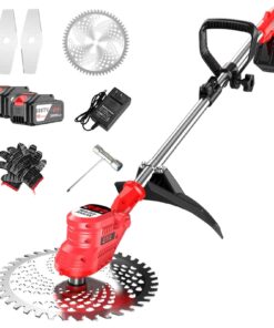 JXCAA Electric Weed Wacker, Electric Mower Cordless, 688tv Brushless High-Powered Lawn Mower, Household Lawn Mower, Lithium-Powered Rechargeable Lawn Mower, 8-Piece Set/ 9-Piece Set
