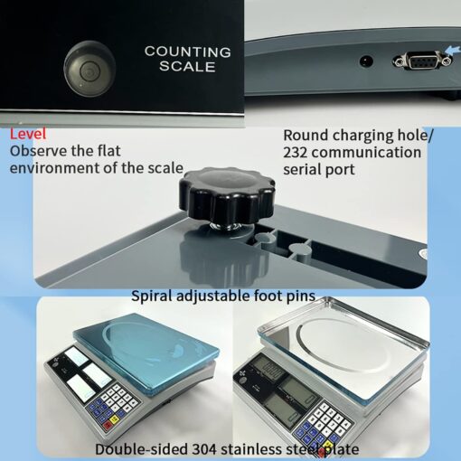 JAJKAFCL 0.1g High-Precision Electronic Scale Industrial Counting Weighing LCD Display Tare Function Platform Scale for Fruits Veggi Scale Weighing Balance(6kg/0.1g) - Image 7