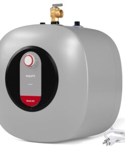 FOGATTI Electric Tank Water Heater, 8.0 Gallon Point of Use Instant Hot Water Heater 120V 1440W, Wall or Floor Mounted, Easy to Install