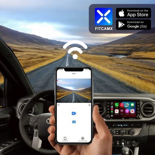 Fitcamx 4K Dash Cam Compatible with Toyota Tacoma 2018 2019 2020 2021 2022 2023 Limited SR5 SR TRD Sport Off-Road Pro, OEM Factory Look, 2160P Video WiFi, G-Sensor Loop Recording, Plug&Play, 64GB Card - Image 4