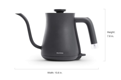 BALMUDA The Kettle | Electric Gooseneck Kettle | Lightweight | Stainless Steel | 0.6L (20fl oz) Capacity | Neon Light Indicator | Perfect for Tea and Coffee | US Version | Black - Image 3