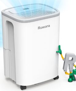 Dehumidifier for Home, Dehumidifier 4500 Sq.Ft 50 Pint, Dehumidifiers with Drain Hose, 0.66 Gallon Water Tank, RUWORA Dehumidifiers for Basement Bedroom Bathroom, Overflow Protection, 24H Timer