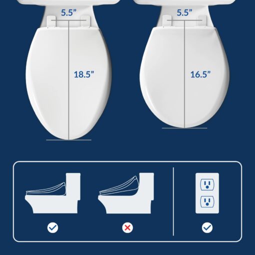 Bio Bidet SLIM3E 000 Slim Three Smart, Elongated Bidet Toilet Seat, White - Image 5