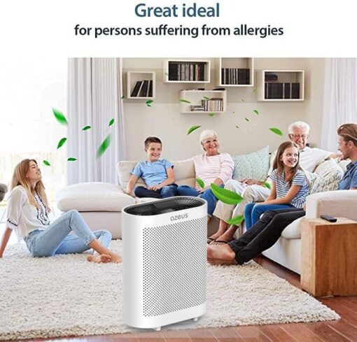 AZEUS True HEPA Air Purifier for Home, Up to 2160 sq ft Large Room, UV light | Ionic Generator | Office or Commercial Filter 99.97% Pollen Smoke Dust Pet Dander Auto Mode Sensor - Image 5
