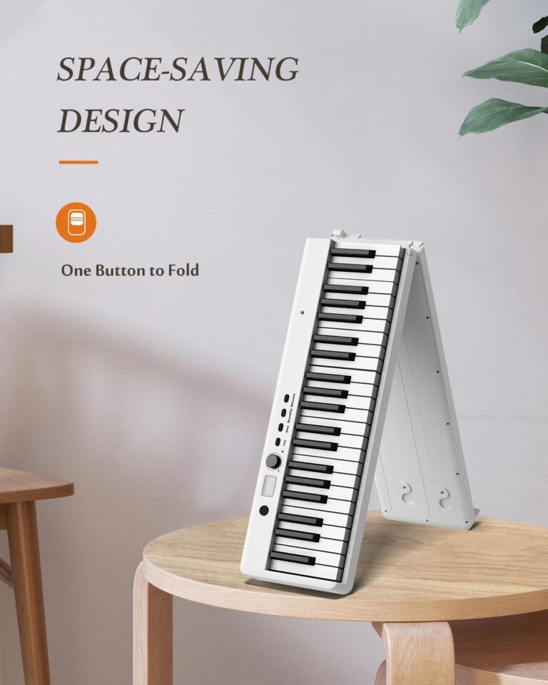 FingerBallet Portable Piano Keyboard, Semi-Weighted Folding Digital Piano 88 Key, Full Size, Wood Grain, Electric Piano Keyboard w/MIDI Bluetooth, Suitable for Adult, Toddler, Kids - Image 6