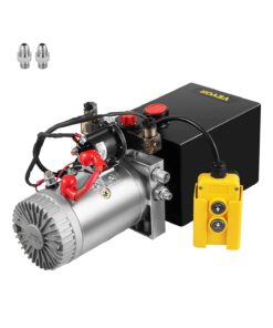 Mophorn Hydraulic Power Unit 8 Quart Hydraulic Pump Double Acting Hydraulic Power 12V DC with Metal Oil Reservoir Hydraulic Pump Power Unit for Dump Trailer Car Lifting