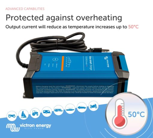 Victron Energy Blue Smart IP22 Smart Car Battery Charger 12V 30A, Float & Trickle Charger and Desulfator for Motorcycle, ATV, RV, Lithium and Deep Cycle Batteries, 3 outputs - Image 4