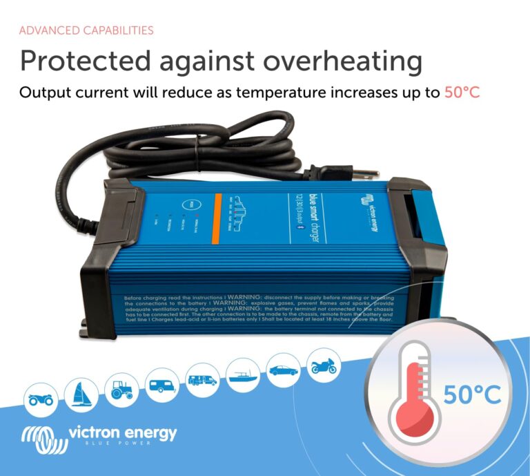 Victron Energy Blue Smart IP22 Smart Car Battery Charger 12V 30A, Float & Trickle Charger and Desulfator for Motorcycle, ATV, RV, Lithium and Deep Cycle Batteries, 3 outputs - Image 4