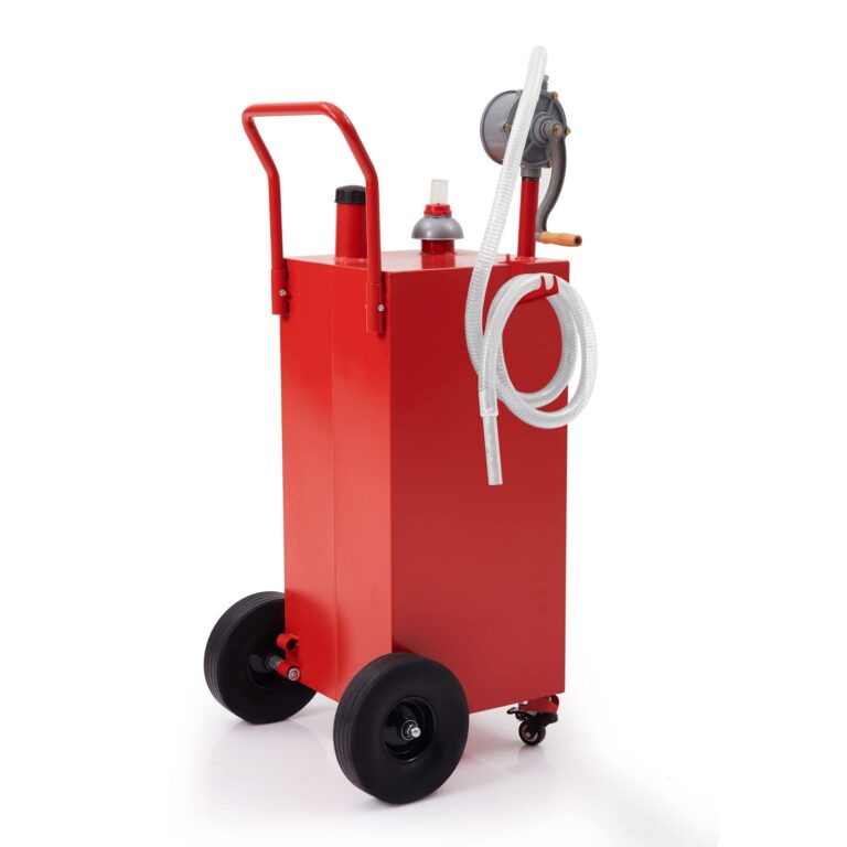 GarveeTech 40 Gallon Fuel Gas Caddy Tank Gasoline Diesel Can Hand Siphon Pump With Rolling Flat-Free Solid Rubber Wheels for Boat, Atv, Car, Motorcycle - Image 7