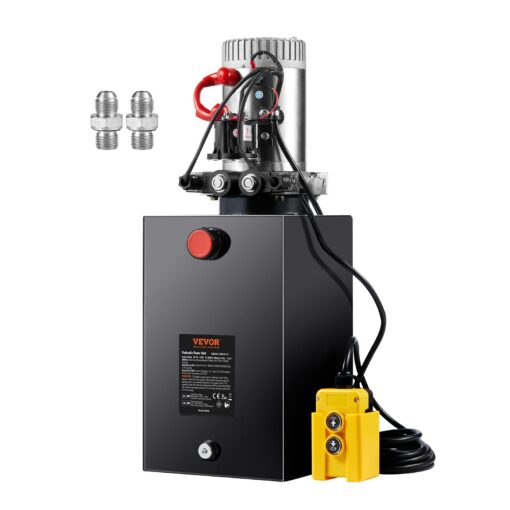 Vevor Hydraulic Power Unit 10 Quart Hydraulic Pump Double Acting Power Unit Dump Trailer for Dump Trailer Car Lifting 3200 PSI (Steel, 10 Quart/Double Acting): Industrial & Scientific