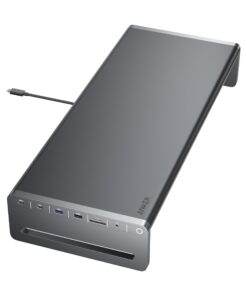 Anker USB-C Hub, 10-in-1 Aluminum Monitor Stand with 100W PD, 5Gbps USB Ports, and 4K@60Hz HDMI Display, Built-in 3.3 ft Cable, Clutter-Free Desk for MacBook, Dell, and Full-Function USB-C Devices
