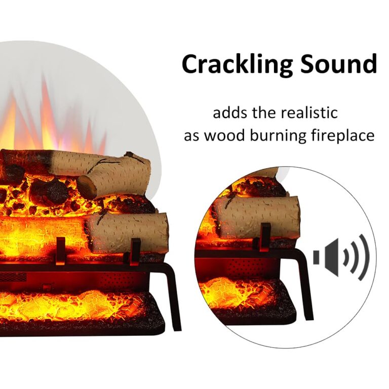LegendFlame 23" W Free Standing Electric Fireplace White Birch Log Set (EF290A-WB), Fireplace Insert, Heater 750W/1500W, Crackling Sound, Remote Control - Image 5