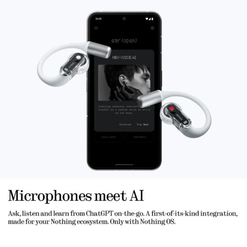 Nothing Ear (Open) Open-Ear Headphones, Earbuds with Earhooks, Clear Voice Technology with 2 Mics, BT 5.3, Fast Charging, Compatible with iPhone & Android -White - Image 4