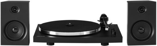 Crosley T150B-BK Modern 2-Speed Bluetooth Turntable System with Variable Weighted Tone Arm and Stereo Speakers, Black - Image 4