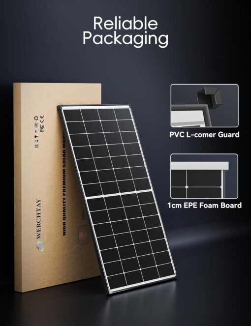 200 Watt Solar Panel,25.4% High Efficiency Perovskite Solar Cells,10BB Hidden Busbar Technology,12v/24v Solar Panels for Rv Camper Boat Caravan Off-Grid Applications(200W) - Image 2
