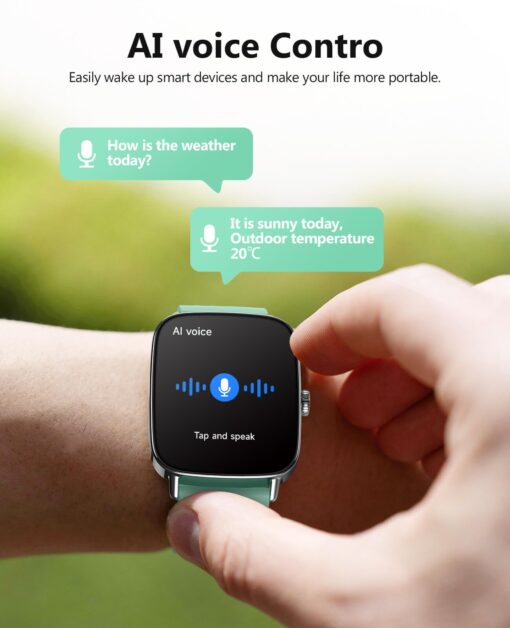 2025 Smart Watches for Men Women, 1.85" AI Voice Smartwatch, 24/7 Heart Rate Monitor, Stress/SpO2/Sleep Tracker, IP68 Waterproof, Weather, 100+ Sports Fitness Tracker for Android iOS Green - Image 6