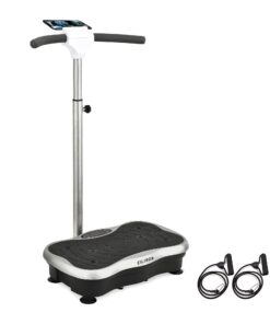 EILISON FIRMHOLD Handle Vibration Plate Exercise Machine for Lymphatic Drainage- Full Body Workout Vibration Platform for Weight Loss, 350lbs Vibration Plate for Beginners & Recovery (Handle Silver)