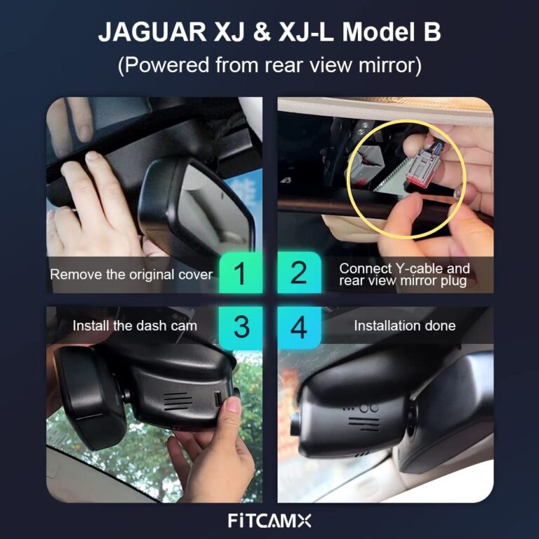 Fitcamx 4K Dual Dash Cam for 2011-2015 Jaguar XJ XJL R-Sport Portfolio Supercharged (Model B), OEM Style, Front 2160P+Rear 1080P Video, WiFi & APP, Loop Recording, G-Sensor, Easy to Use, 128GB Card - Image 2