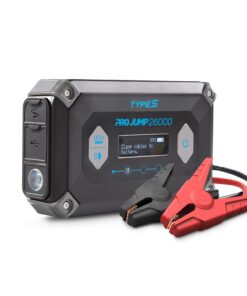 Type S 2500A Car Battery Jump Starter Portable Charger Power Bank, Laptop Power Bank Projump 26000 mAh, 12V 9L Gas 6L Diesel, LCD Display Guide, USB-C & USB-A, LED Flashlight, UL Listed
