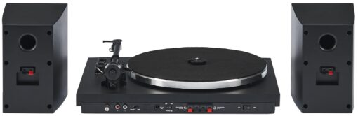 Crosley T150C-BK 2-Speed Bluetooth Turntable Record Player System with Weighted Tone Arm and Stereo Speakers, Black - Image 3