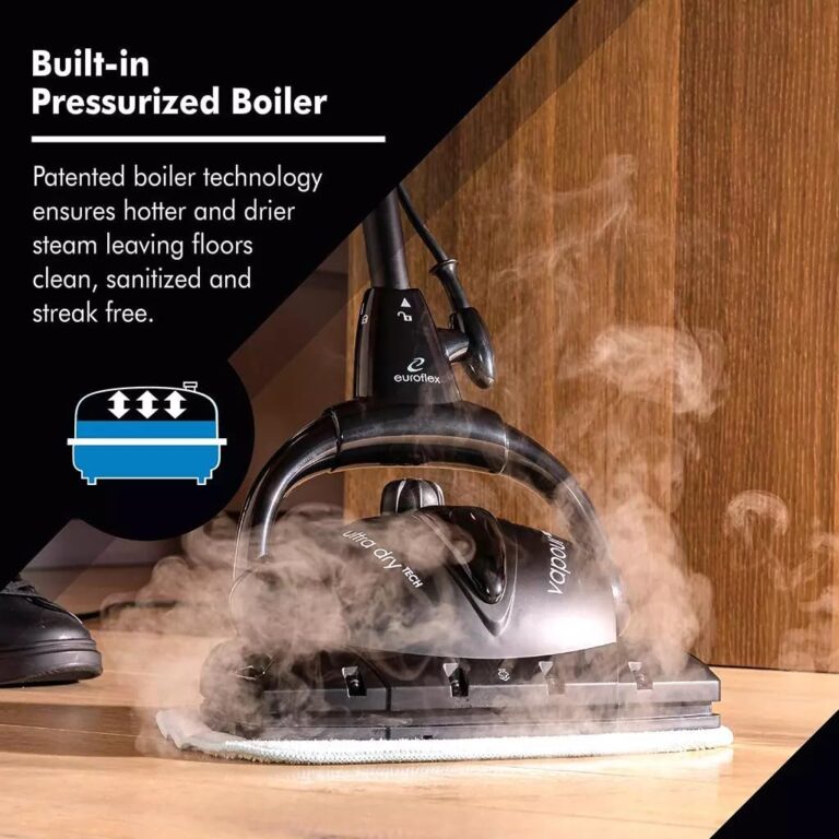 Euroflex Vapour M2R Steam Mop with Ultra Dry Steam®; "CR Recommended" by Consumer Reports; 295°F & 50 PSI; Italian Engineered; Safe for Hardwood Floors, Tile, Granite, Laminate; 5 Year Warranty - Image 8