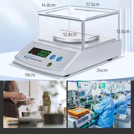 JAJKAFCL Lab Analytical Balance 500 X 0.001g High Precision Electronic Scale LCD Display Scientific Scale with Calibration, PCS, Unit Convert for Kitchen and Jewelry Balance(500g/0.001g) - Image 3