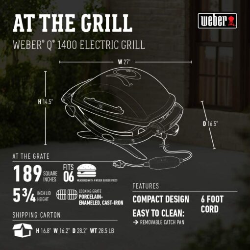 Weber Q1400 Electric Grill, Gray - Image 5