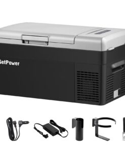 Setpower FC20 12V Refrigerator 21Quart Car Refrigerator Portable Car Fridge With Road Trip Kit,Portable Freezer Electric Coolers for Vehicles ac/dc,12 Volt Car Cooler for Van,Truck,RV,SUV,Truck,RV