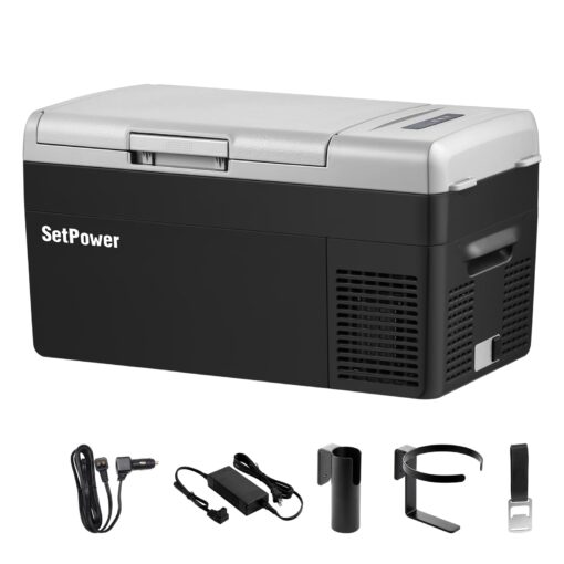 Setpower FC20 12V Refrigerator 21Quart Car Refrigerator Portable Car Fridge With Road Trip Kit,Portable Freezer Electric Coolers for Vehicles ac/dc,12 Volt Car Cooler for Van,Truck,RV,SUV,Truck,RV