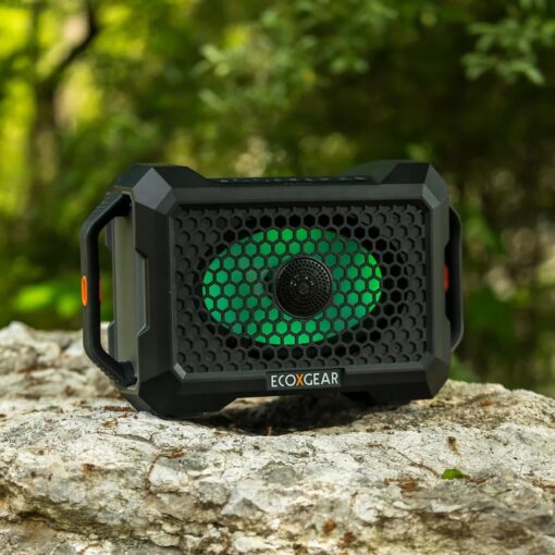 ECOXGEAR Defender: Outdoor Portable Bluetooth Speaker, 121dB Massive Sound, Waterproof and Drop Proof, with LED Party Lights, Pair up to 100, 25+ Hours Playtime (Black Oak) - Image 2