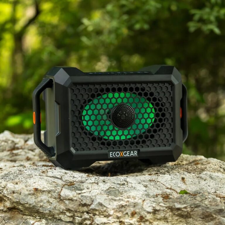 ECOXGEAR Defender: Outdoor Portable Bluetooth Speaker, 121dB Massive Sound, Waterproof and Drop Proof, with LED Party Lights, Pair up to 100, 25+ Hours Playtime (Black Oak) - Image 2