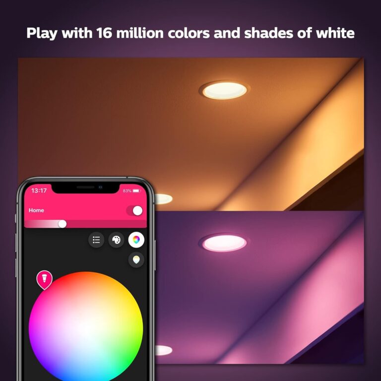 Philips Hue Smart Recessed 4 Inch LED Downlight - White and Color Ambiance Color-Changing Light - 6 Pack - 850LM - Indoor - Control with Hue App - Works with Alexa, Google Assistant and Apple Homekit - Image 4