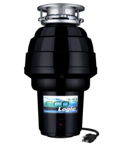 Eco Logic 1 1/4 Horsepower Garbage Disposal with Removeable Splash Guard, Attached Power Cord and Standard 3-Bolt Mounting System, Continuous Feed Disposer