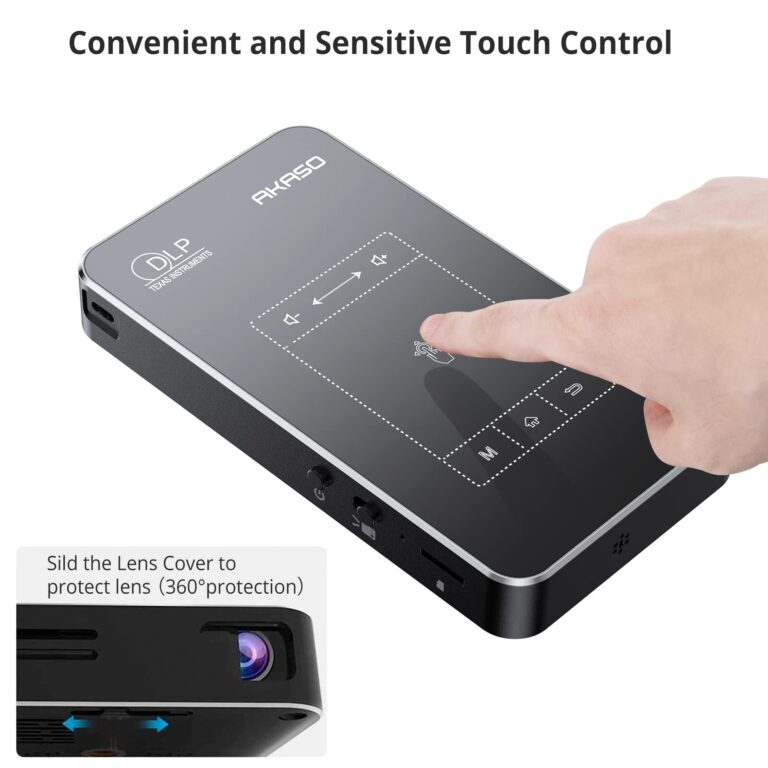AKASO WT50 Mini Projector with WiFi and Bluetooth, 1080P DLP Portable Movie Projector Home and Outdoor, Built-in Battery & Android System, Cookie Projector for iPhone and Phone - Image 3