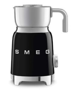 SMEG Retro 50's Style Milk Frother with 2 Disks 6 Preset Programs Hot or Cold Frothing and Induction Heating (Black)