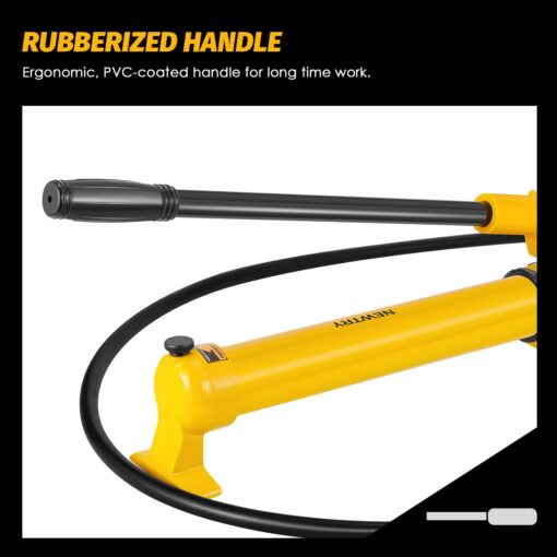 NEWTRY CP-700 Manual Hydraulic Hand Pump w/Oil Gauge Single Acting 9947psi for Separate Type Hydraulic Tool… - Image 3