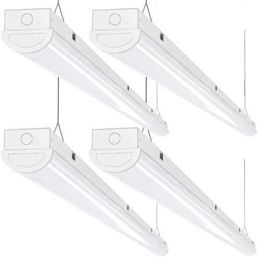 ANTLUX 110W LED Linear Strip Lights 8FT LED Shop Lights, 12000 Lumens, 5000K, 8 Foot Garage Lights, Surface Mount and Hanging Ceiling Lighting Fixture, Fluorescent tube Replacement, 4 Pack