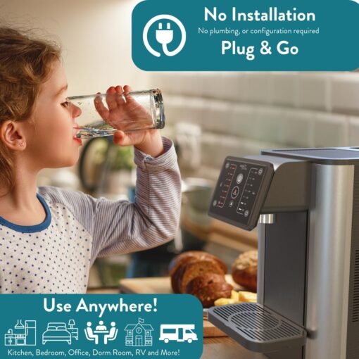 Aqua Optima AUH012 Countertop Water Filtration System, Hot Water Dispenser, Countertop Water Filter, hot Water Kettle Electric, Water Boiler, 7 Temperatures, Zero Installation, Includes 1 Filter - Image 6