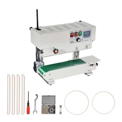 VEVOR Continuous Bag Band Sealing Machine, 0.24-0.47 in/6-12 mm Seal Width, Band Sealer Machine with Digital Temperature Control, Carbon Steel Bag Sealer for 0.02-0.8 mm Plastic Bags Films - Image 2