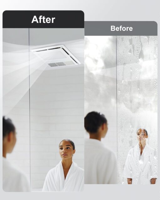 GROWNEER Bathroom Exhaust Fan with Heater, 110 CFM 1.5 Sone Exhaust Fan with Light, 35W Bathroom Fan with LED Light 2700K/3500K/5000K Adjustable, White (3-Color Adjustable) - Image 2