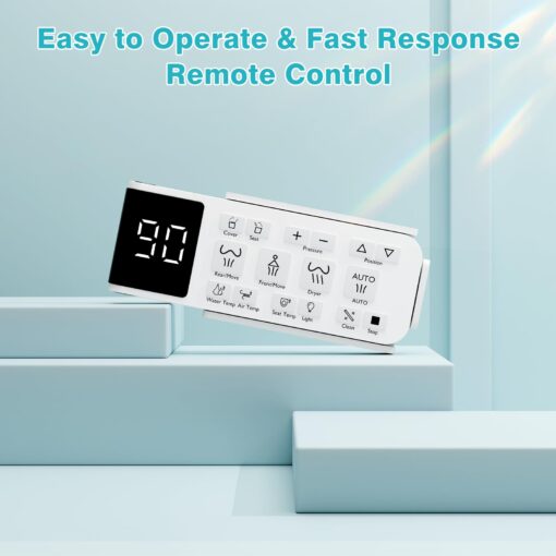 Electric Bidet Toilet Seat, Auto Open & Close Lid, Heated Toilet Seat with Thermostatic Warm Water & Dryer, Feminine & Front Rear Wash, Adjustable Water Pressure, Remote Control, Night Light - Image 4