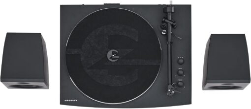 Crosley T150C-BK 2-Speed Bluetooth Turntable Record Player System with Weighted Tone Arm and Stereo Speakers, Black - Image 5