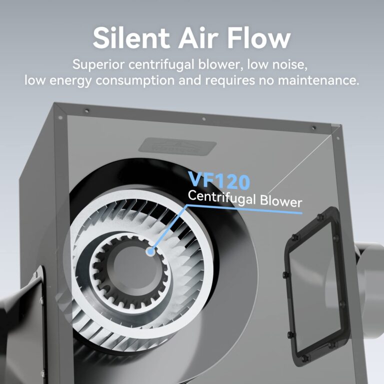 SUPROCKY 170CFM Ultra Quiet Bathroom Exhaust Fan, VF120 Remote Mount In Line Fan, Bathroom Exhaust Ventilation Fan for Bathroom, Kitchen, Garage and Residential Ventilation Applications, Black - Image 2